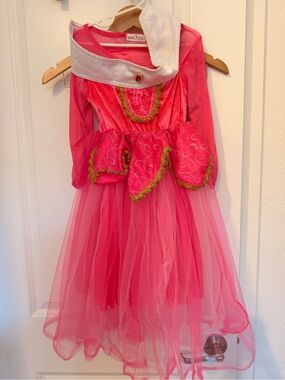 Pink Aurora Princess Tulle Kids Halloween Costume Dress